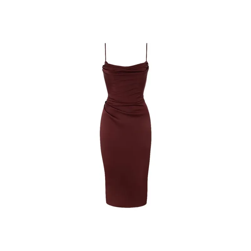 HOUSE OF CB ANJA Slip Dresses Women's Raisin/Purple-0