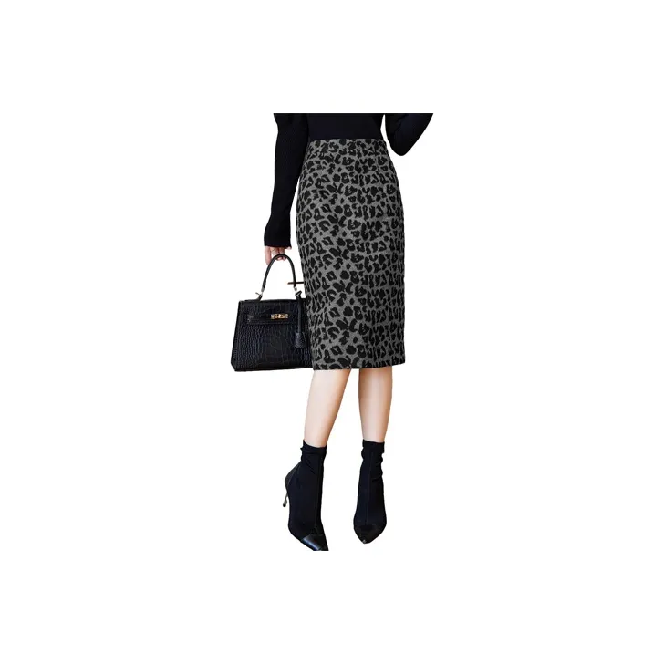 Mt Casual Long Skirts Women's Black Gray-0