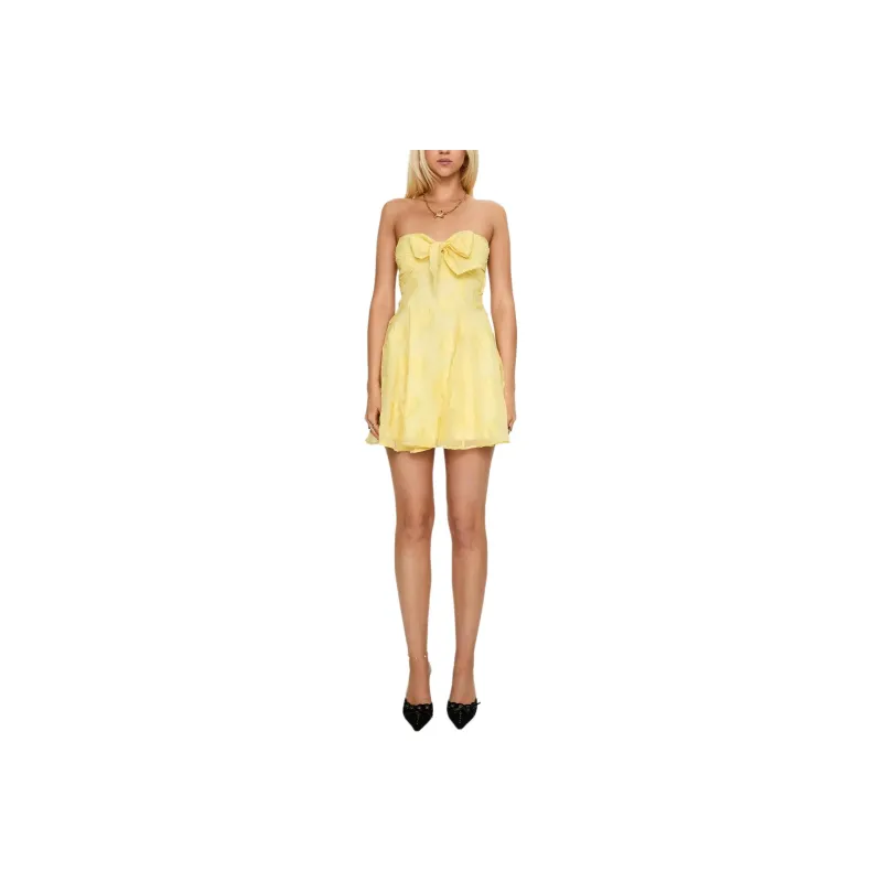 PRINCESS POLLY LOULANI STRAPLESS MINI DRESS Sleeveless Dress Women's LEMON/Lemon-0
