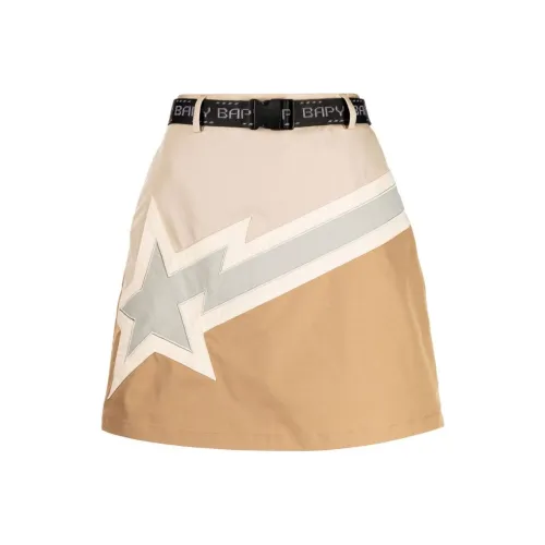 A BATHING APE Logo Print embellished A line Skirt