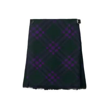 Burberry Vintage Check Frayed Edge Skirt
