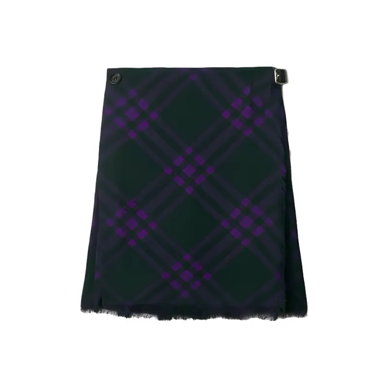 Burberry Vintage Check Frayed Edge Skirt-0