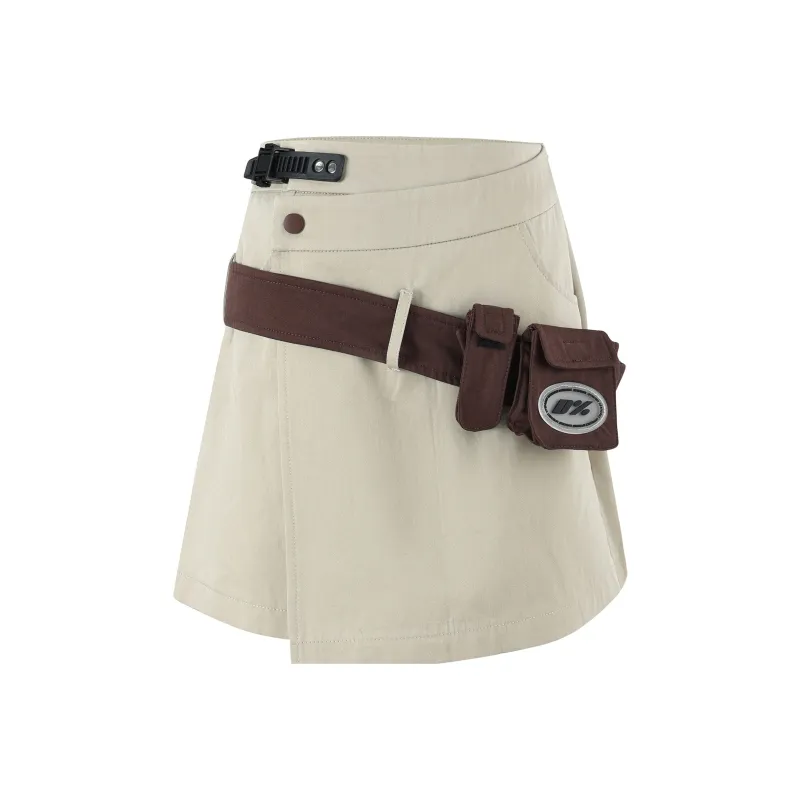 Dpercent Cargo Short Skirts Women's Khaki-0