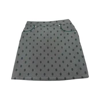 HERMES Denim Short Skirts Women's Gray Blue