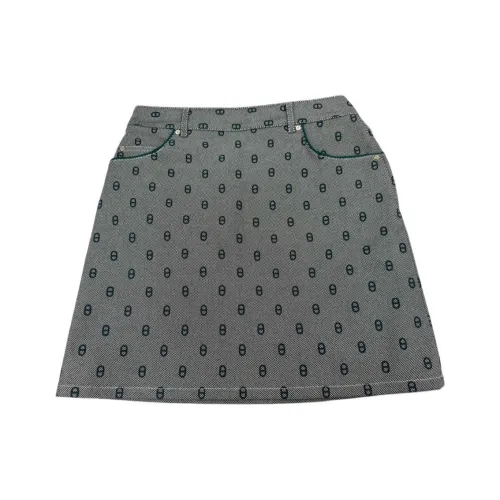HERMES Denim Short Skirts Women's Gray Blue