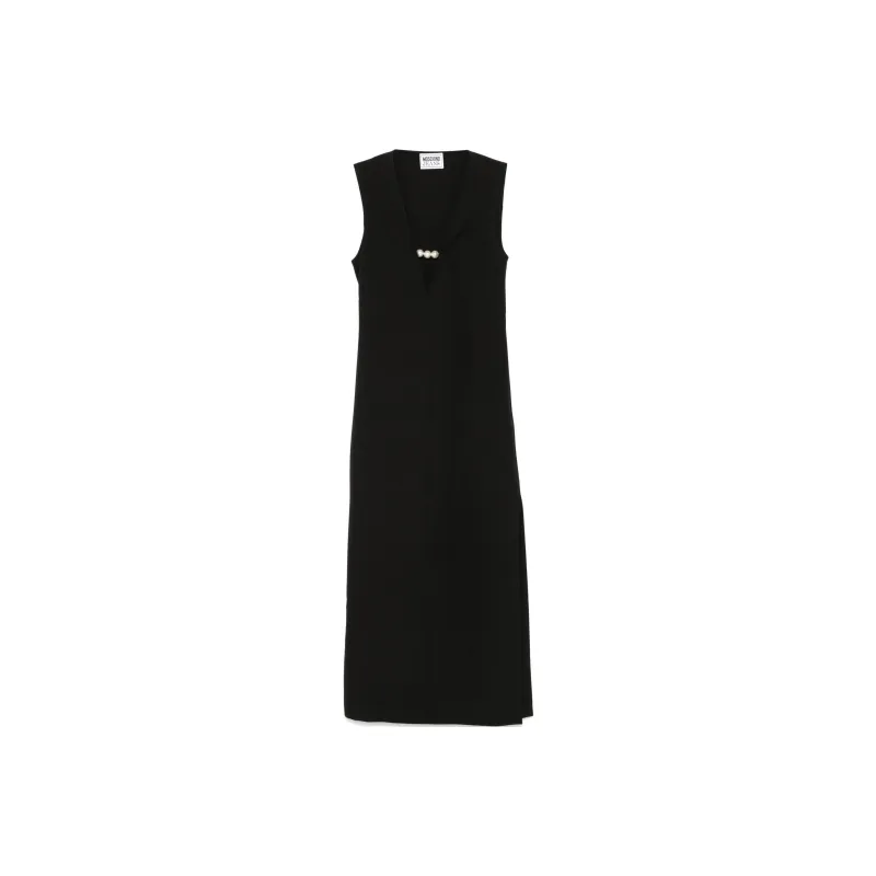 MOSCHINO Jeans V Neck Sleeveless Dress-0