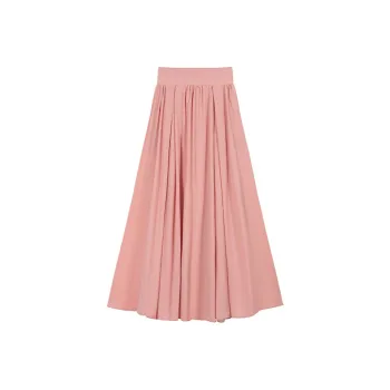 ETSE Casual Long Skirts Women's Orange Pink