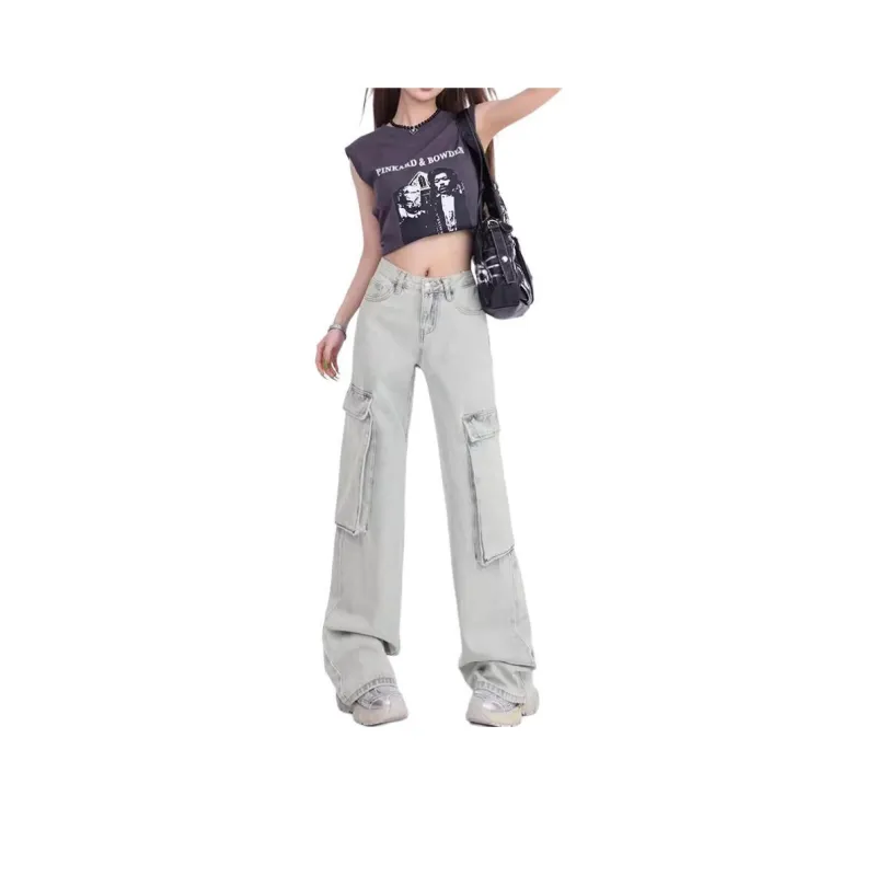 YINLEI Jeans Women's Light Blue-0