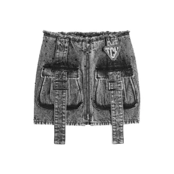 TCH Denim Short Skirts Women's Denim Gray
