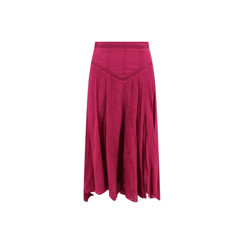 ISABEL MARANT Aline High Waist Asymmetric Midi Skirt-0