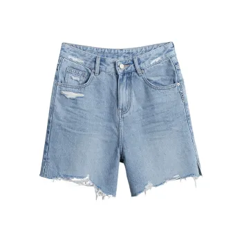 Ran and pure Denim Shorts Women's Refreshing Light Blue