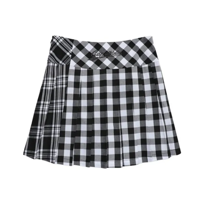 GAP Casual Short Skirts Women's Black White Plaid-0