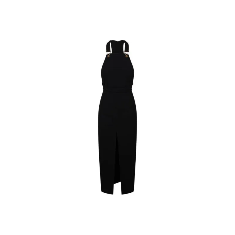 Patou Front slit Dungaree Dress-0