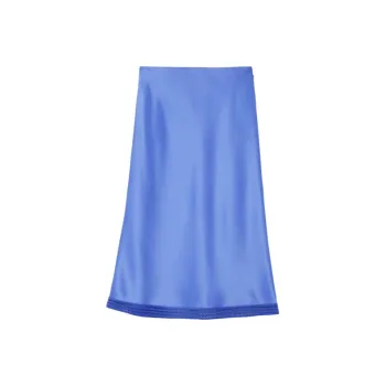 OVV Casual Long Skirts Women's Royal Blue Solid Color 17
