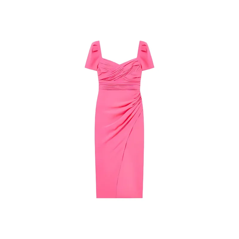 Self portrait Short Sleeved Dresses Women's Neon Pink-0