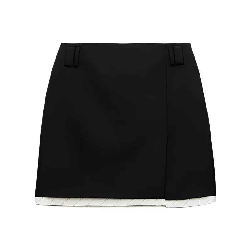 ZARA ZW Series Casual Short Skirts Women's Black-0