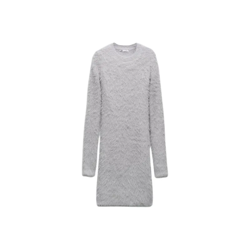 ZARA Long-Sleeved Dresses Women's Light Purple-0