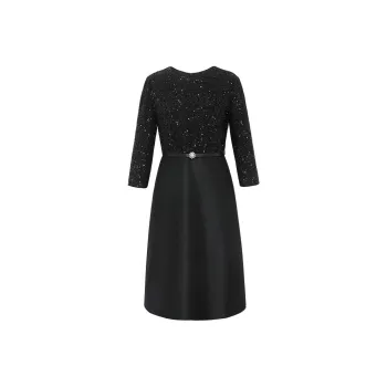 BBLLUUEE Long Sleeved Dress Women's Ink Black