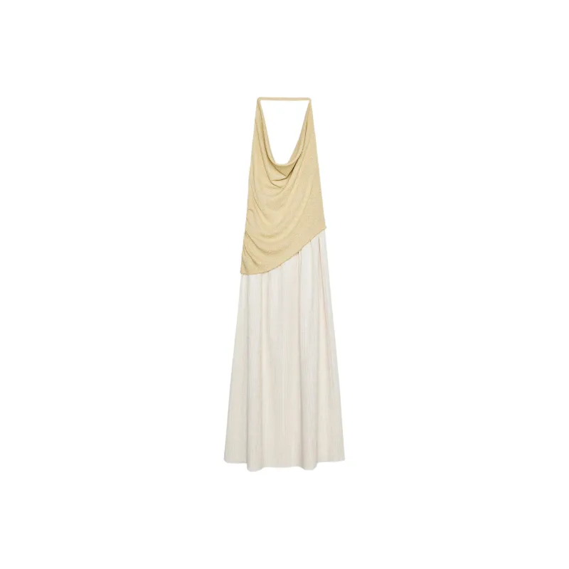ZARA Slip Dresses Women's Beige-0