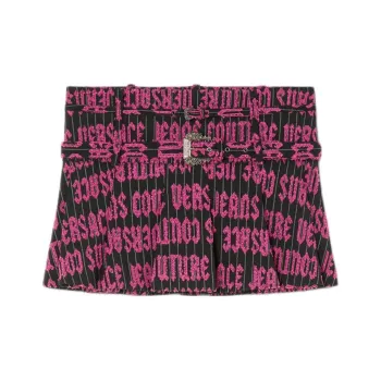 VERSACE JEANS COUTURE Embroidered logo Pleated Mini Skirt