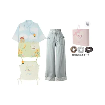 SNBL Casual Suit Women's Pants+Shirt+Camisole