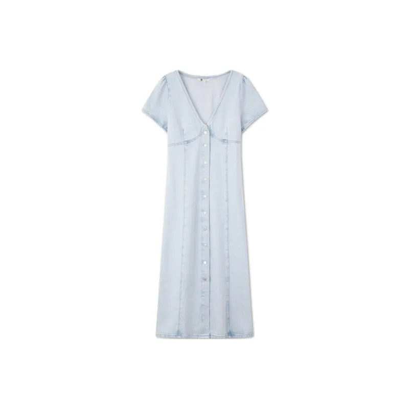 Tommy Hilfiger Short-Sleeved Dresses Women's Light Denim Blue-0