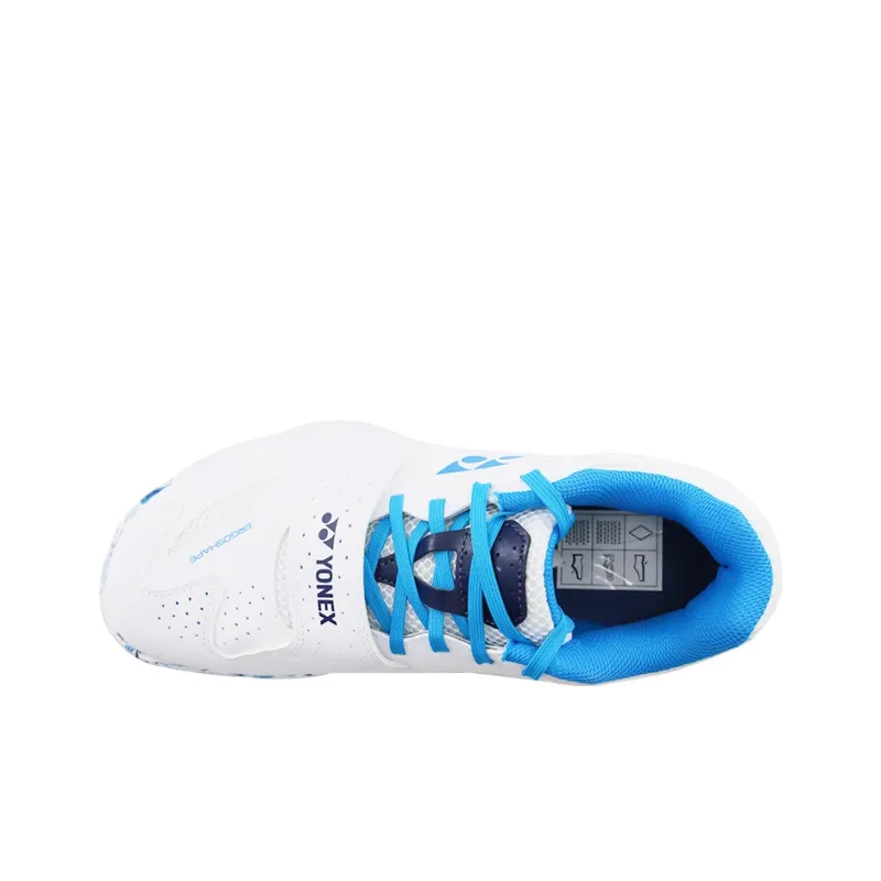YONEX Cushioning, Slip Resistant, And Abrasion Resistant Low Top Badminton Shoes Unisex White Blue-4