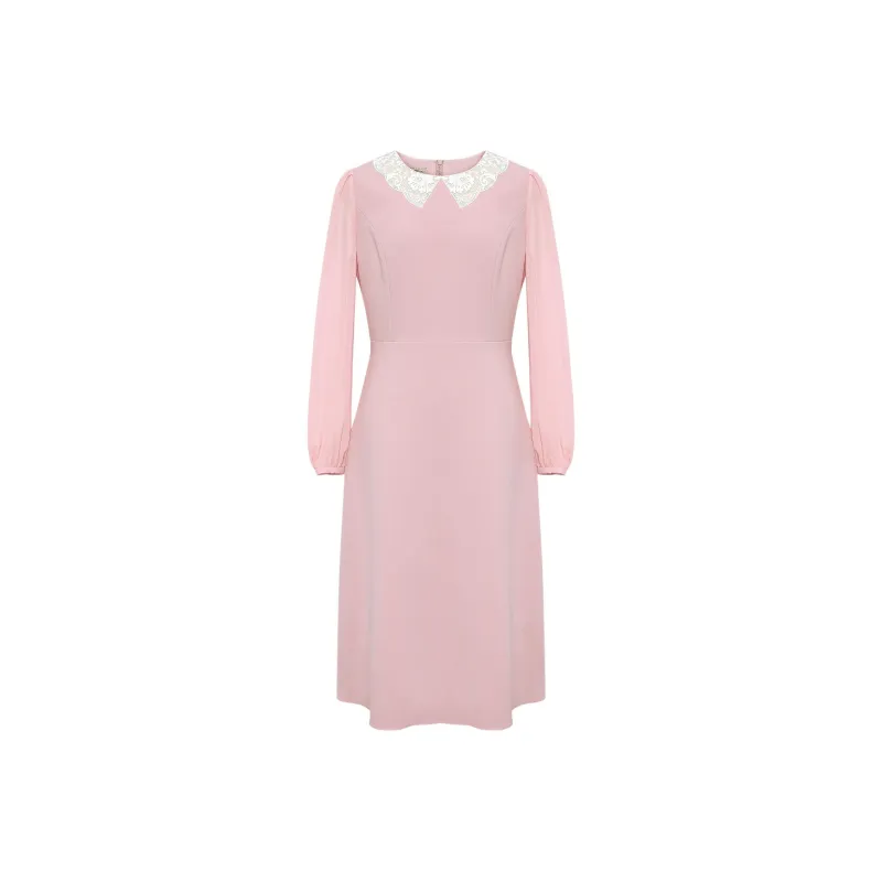 BBLLUUEE Long Sleeved Dress Women's Rose Pink-0