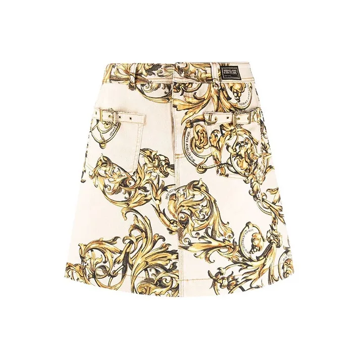 VERSACE JEANS COUTURE Denim Short Skirts Women's Light Umber-0
