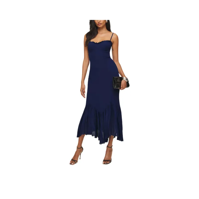 REFORMATION Aiko Dress Slip Dresses Women's Danube Blue-0