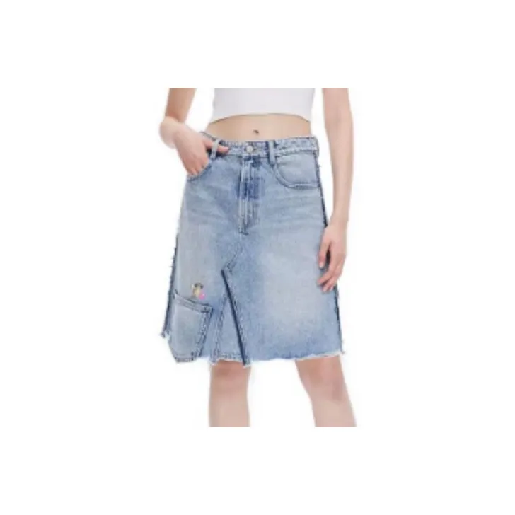 A head of Agua Denim Short Skirts Women's Light Blue-0