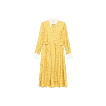 Valentino Toute La V Tied Waist Long Sleeved Dress