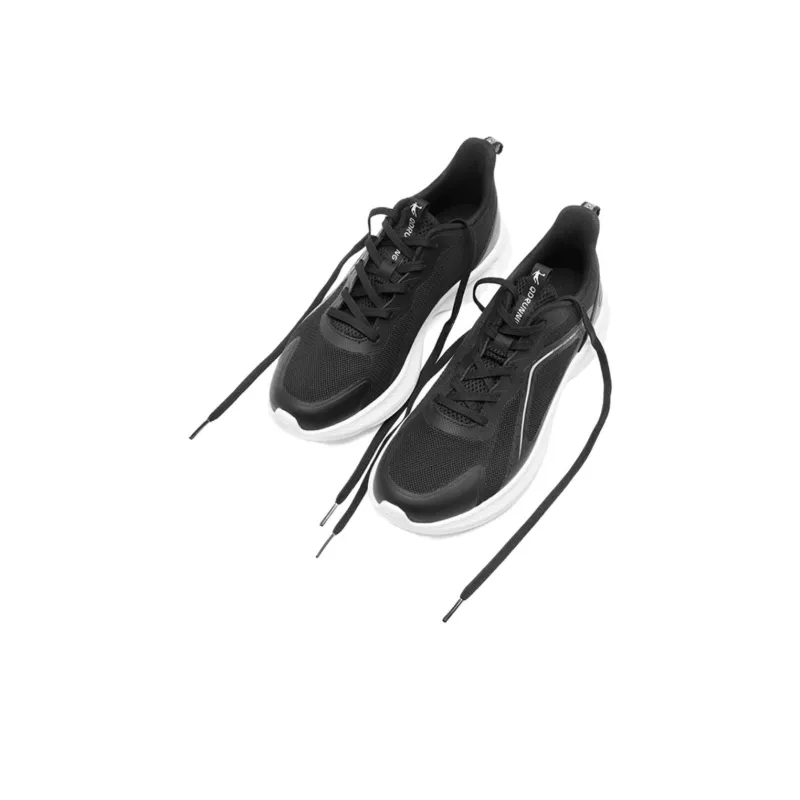 QIAODAN Wear resistant And Lightweight Low Top Casual Training Long Distance Running Shoes Women's Black-2