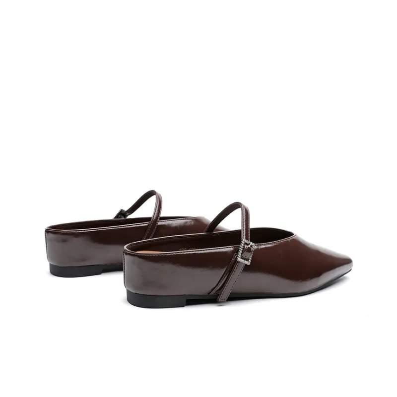 ABIDJAN Rubber Sole Leather Patchwork Odor Resistant Closed Toe Slippers Women's-11