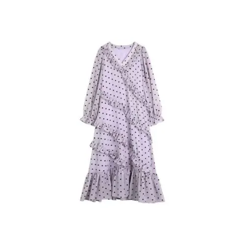 Lookinto Long Sleeved Dresses Women's Light Purple