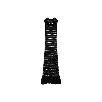 Sandro Studded Knit Maxi Dress