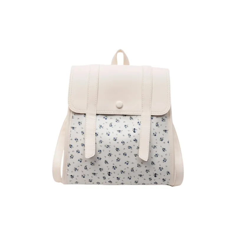 YUANTUZHE PU Backpack Women's Blue Floral/Red Floral-0