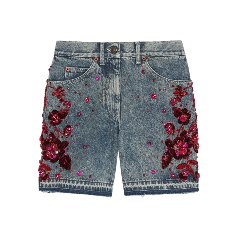 GUCCI SS23 Denim Shorts Women's Blue-1