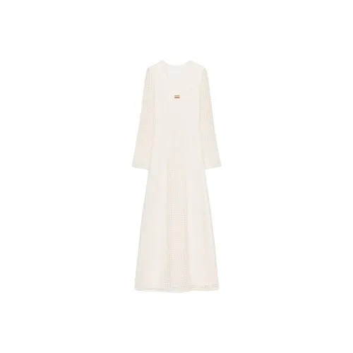 ZARA Long Sleeved Dress Women's Raw White