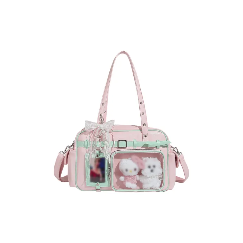 SHORT HAIR GIRL PU Ita Bag Shoulder Bag Women's Multicolor-8