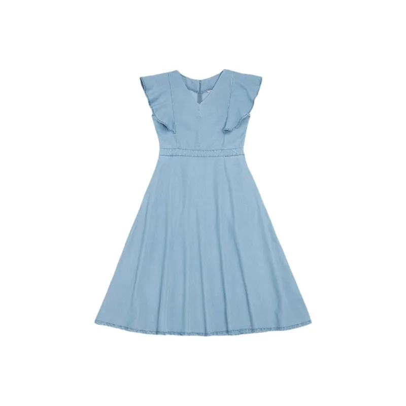 GUESS Short-Sleeved Dresses Women's Light Blue-0