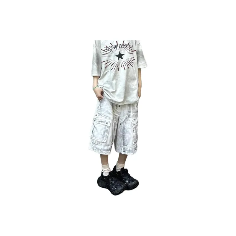 Weles Denim Shorts Unisex White-0