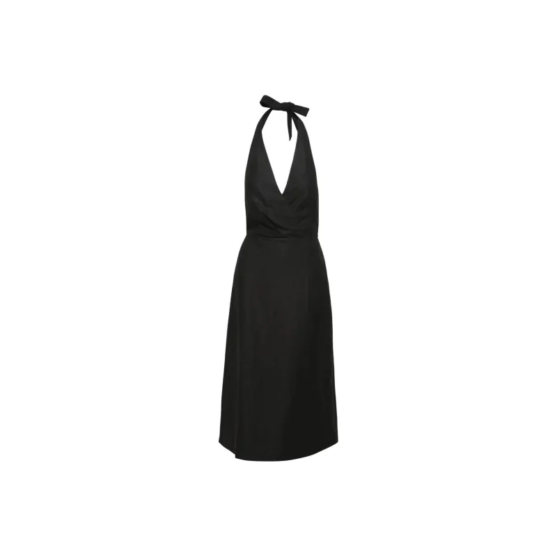 ARITZIA Babaton Catalyst Linen Dress Sleeveless Dress Women's Black-0