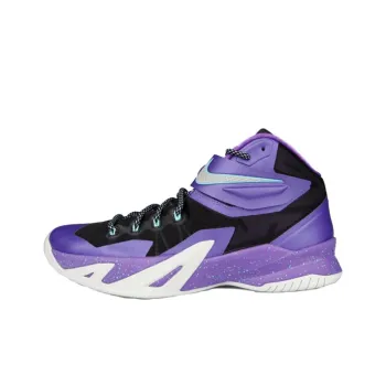 Nike Zoom Soldier 8 Anti Slip Wear Resistant High Top Basketball Shoes Men's Black Purple
