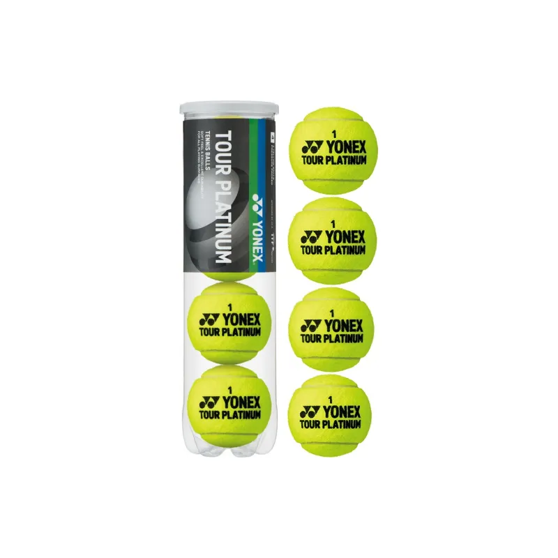 YONEX Tour Platinum Tennis Balls Wool, Synthetic Fiber Match Ball Neon Green-1