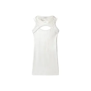 OFF WHITE Cut Out Sleeveless Metallic Dress
