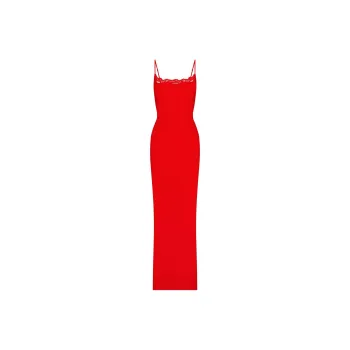 SKIMS Valentine's Day Collection SS25 FITS EVERYBODYLACE LONG SLIP DRESS Slip Dress Women's CAYENNE/Cayenne