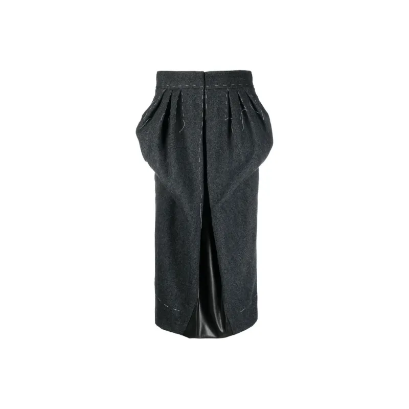 Maison Margiela High Waisted Puffed Midi Skirt-0