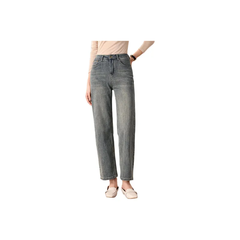 FENHONGMALI Jeans Women's Gray Blue-0