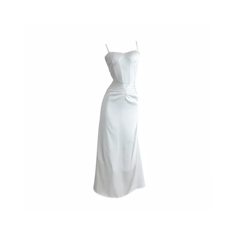 YGPRW Slip Dresses Women's White-0